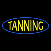 Yellow Tanning Blue Oval Neonkyltti