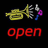 Yellow Trumpet Logo Red Open Neonkyltti