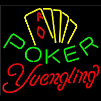 Yuengling Poker Yellow Beer Sign Neonkyltti