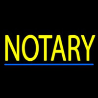 Yellow Notary Blue Line Neonkyltti