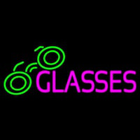 Pink Glasses Green Logo Neonkyltti