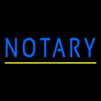 Blue Notary Yellow Line Neonkyltti