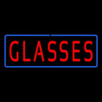 Red Glasses Blue Border Neonkyltti