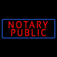Red Notary Public Blue Border Neonkyltti