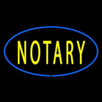 Yellow Notary Oval Blue Border Neonkyltti