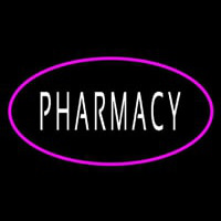 White Pharmacy Pink Oval Border Neonkyltti