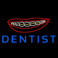 Blue Braces Dentist Neonkyltti
