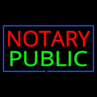 Notary Public Blue Border Neonkyltti