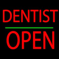 Dentist Block Open Green Line Neonkyltti