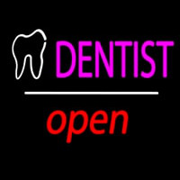 Dentist Logo Open White Line Neonkyltti