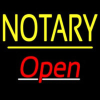 Notary Open Yellow Line Neonkyltti