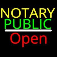 Notary Public Open White Line Neonkyltti