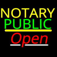 Notary Public Open Yellow Line Neonkyltti