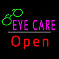 Eye Care Logo Red Open White Line Neonkyltti
