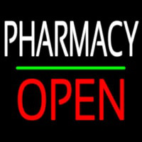 Pharmacy Block Open Green Line Neonkyltti