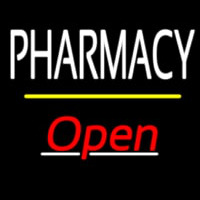 Pharmacy Open Yellow Line Neonkyltti