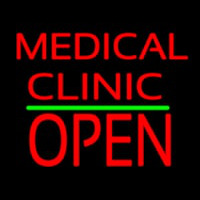 Medical Clinic Block Open Green Line Neonkyltti