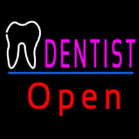 Dentist Tooth Logo Open Neonkyltti