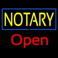Yellow Notary Blue Border Open Neonkyltti