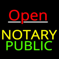 Red Open Notary Public Neonkyltti