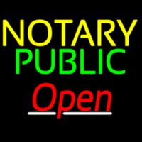Notary Public Red Open Neonkyltti