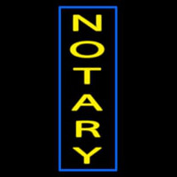 Vertical Yellow Notary Blue Border Neonkyltti