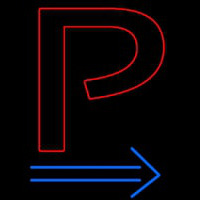 Parking P With Arrow Neonkyltti