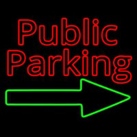 Red Public Parking With Arrow Neonkyltti