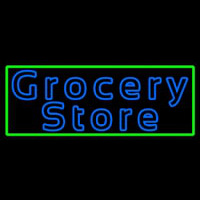Blue Grocery Store With Green Border Neonkyltti