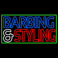 Barbering And Styling With Green Border Neonkyltti