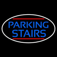 Blue Parking Stairs Oval With White Border Neonkyltti