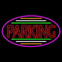 Double Stroke Parking Oval With Pink Border Neonkyltti