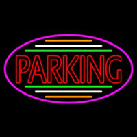 Double Stroke Parking Oval With Pink Border Neonkyltti