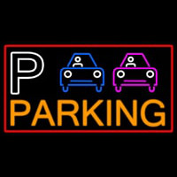 P And Car Parking With Red Border Neonkyltti