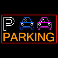 P And Car Parking With Red Border Neonkyltti