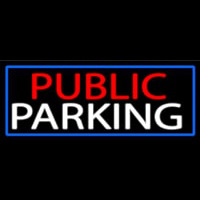 Public Parking With Blue Border Neonkyltti