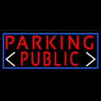 Red Public Parking And Arrow With Blue Border Neonkyltti