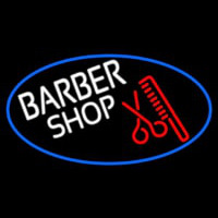 Round Barber Shop Logo Neonkyltti
