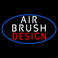 White Air Brush Design With Blue Border Neonkyltti