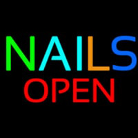 Multi Colored Nails Red Open Neonkyltti