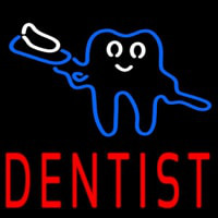 Tooth Logo With Brush Dentist Neonkyltti