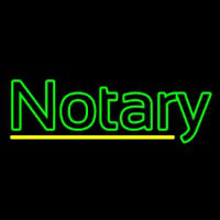 Double Stroke Green Notary Neonkyltti
