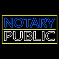Notary Public With Yellow Border And Line Neonkyltti