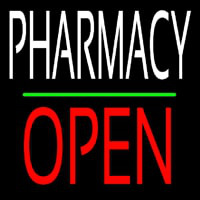 Pharmacy Block Open Green Line Neonkyltti